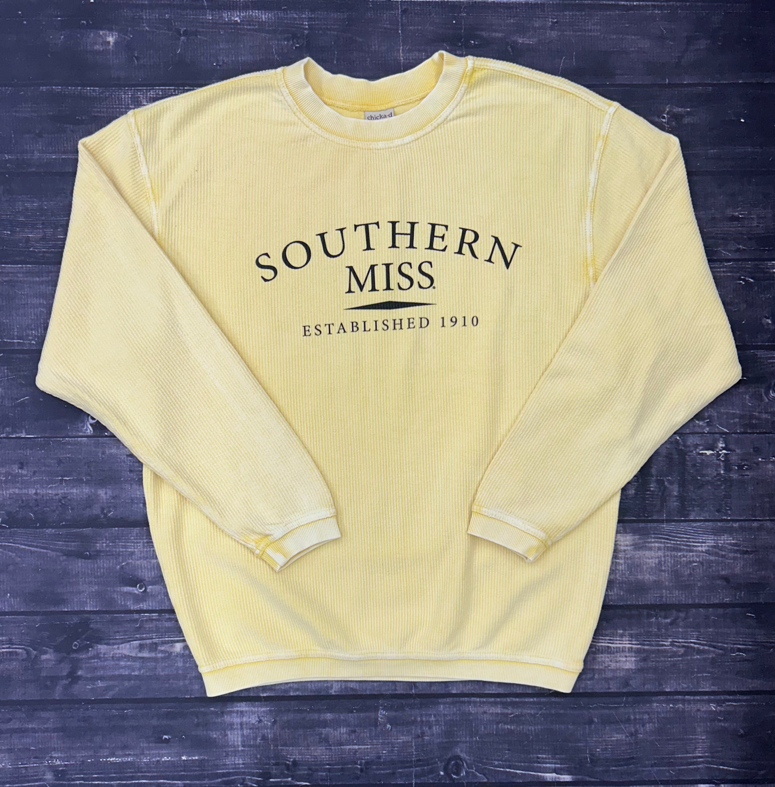 The Original Corded Crewneck Sweatshirt with Southern Miss Est 1910