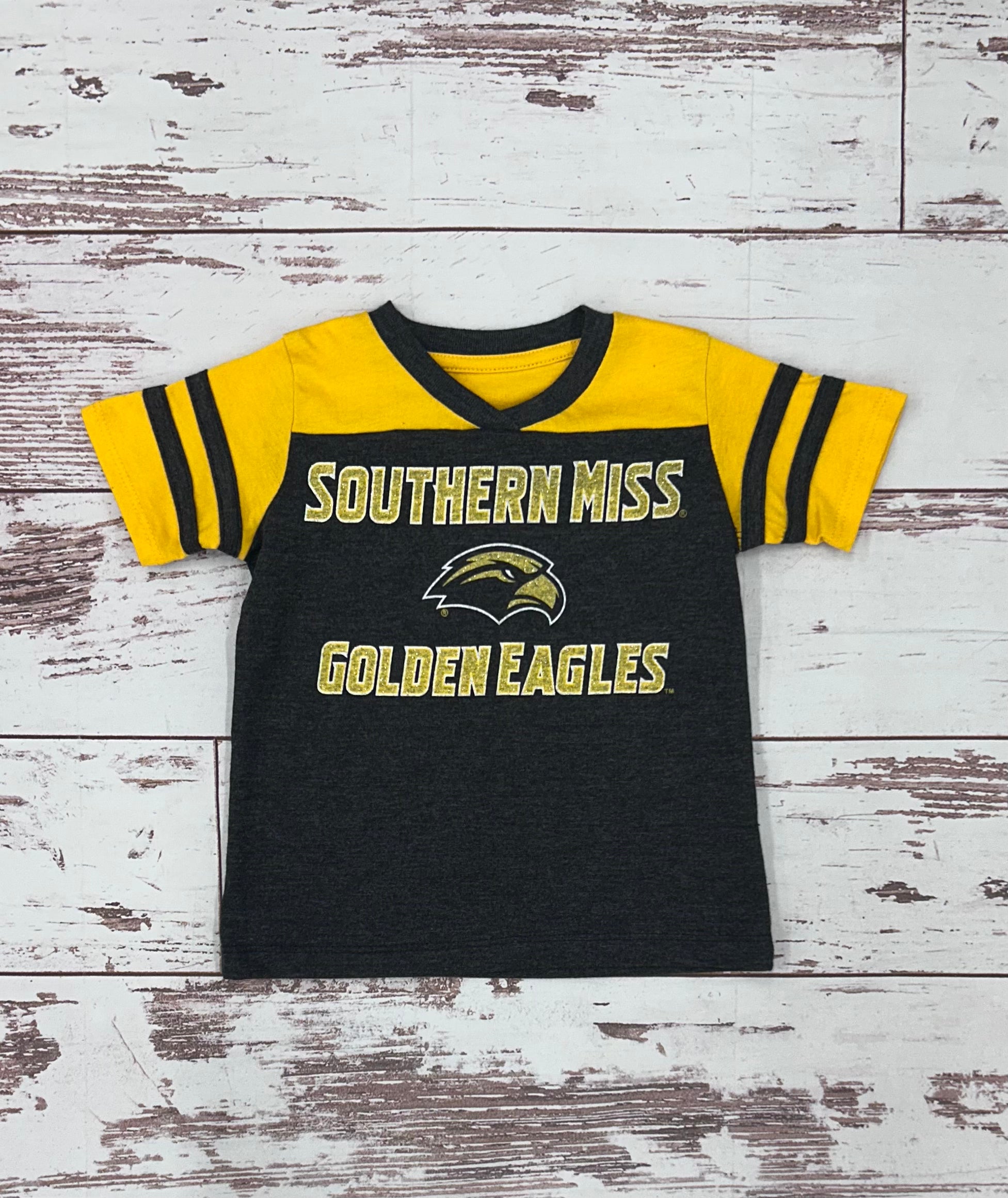 Toddler T-Shirt Girls Short Sleeve V-neck Glitter