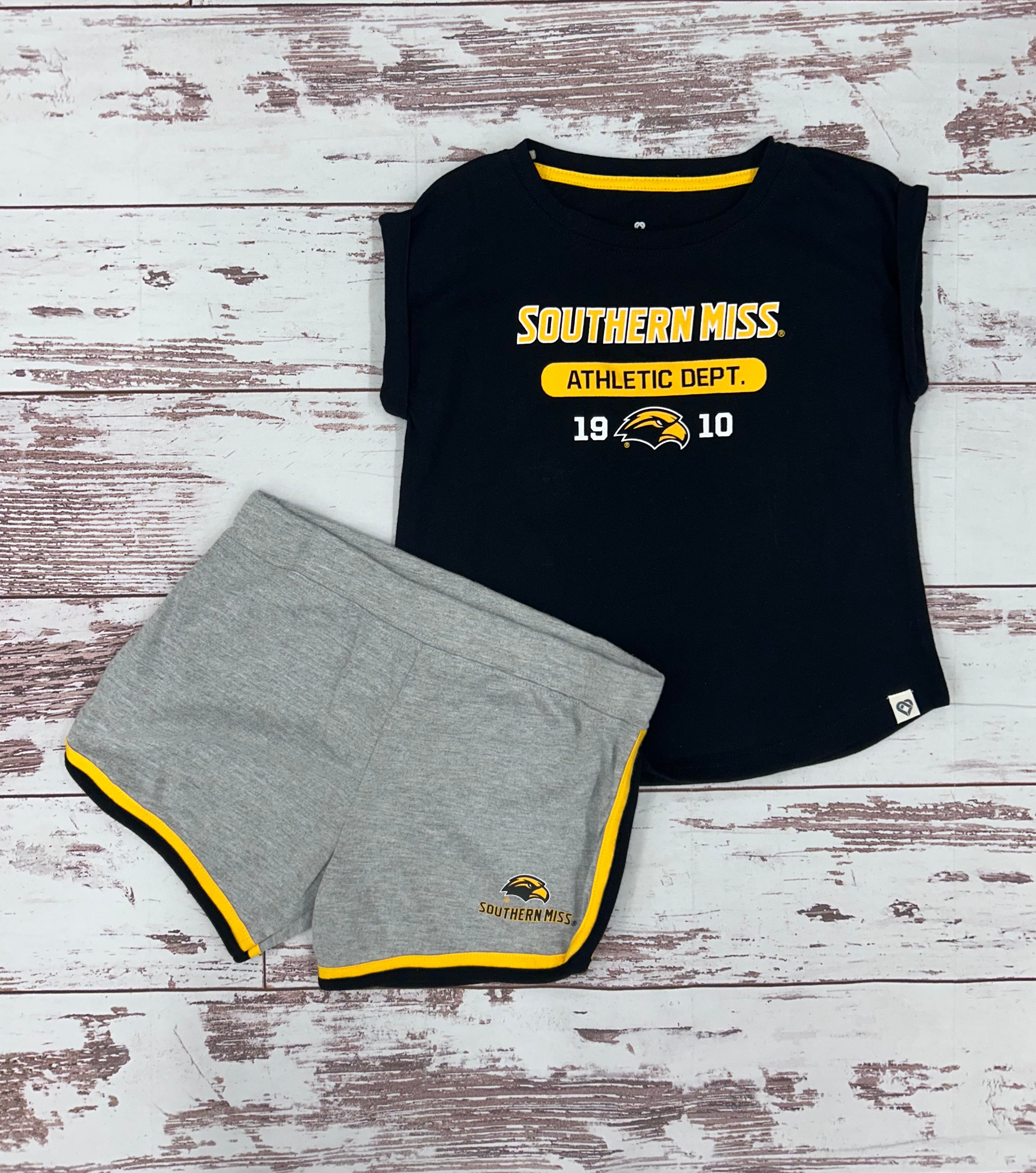 Toddler Girls Southern Miss 2 Piece T-Shirt with Eagle Head