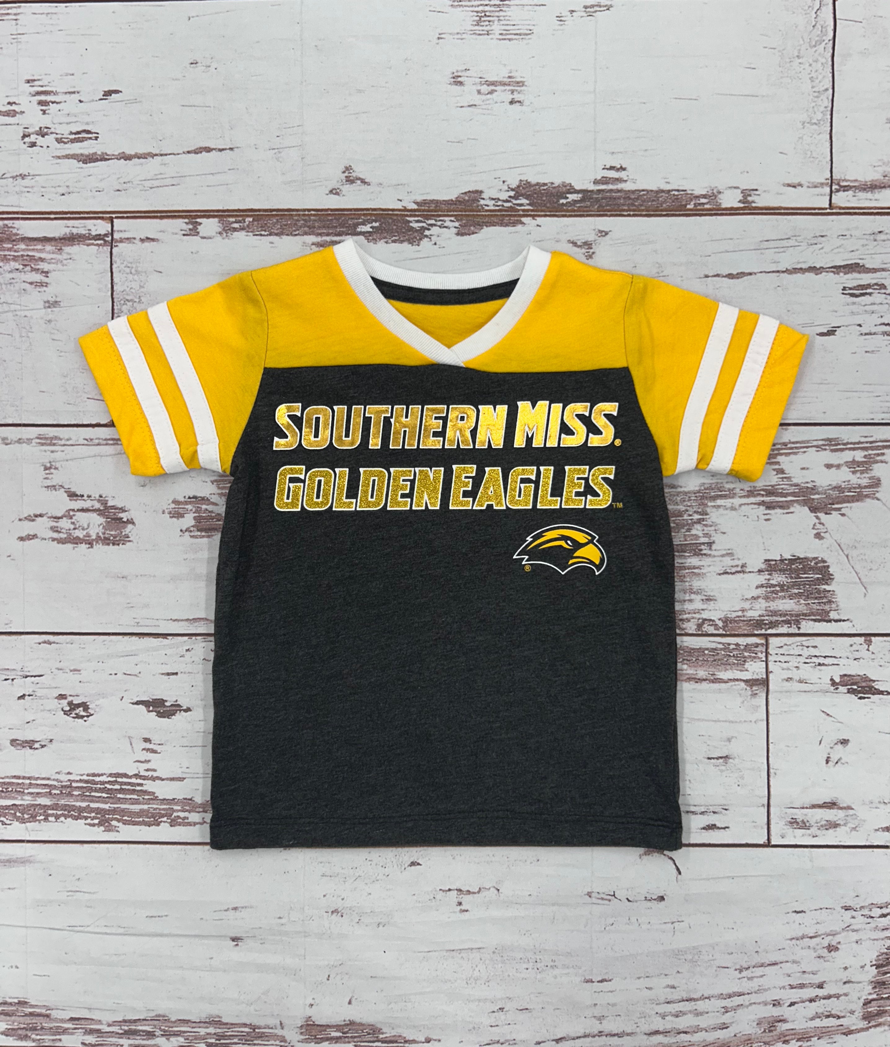 Toddler T-Shirt Girls V-neck Summer Glitter