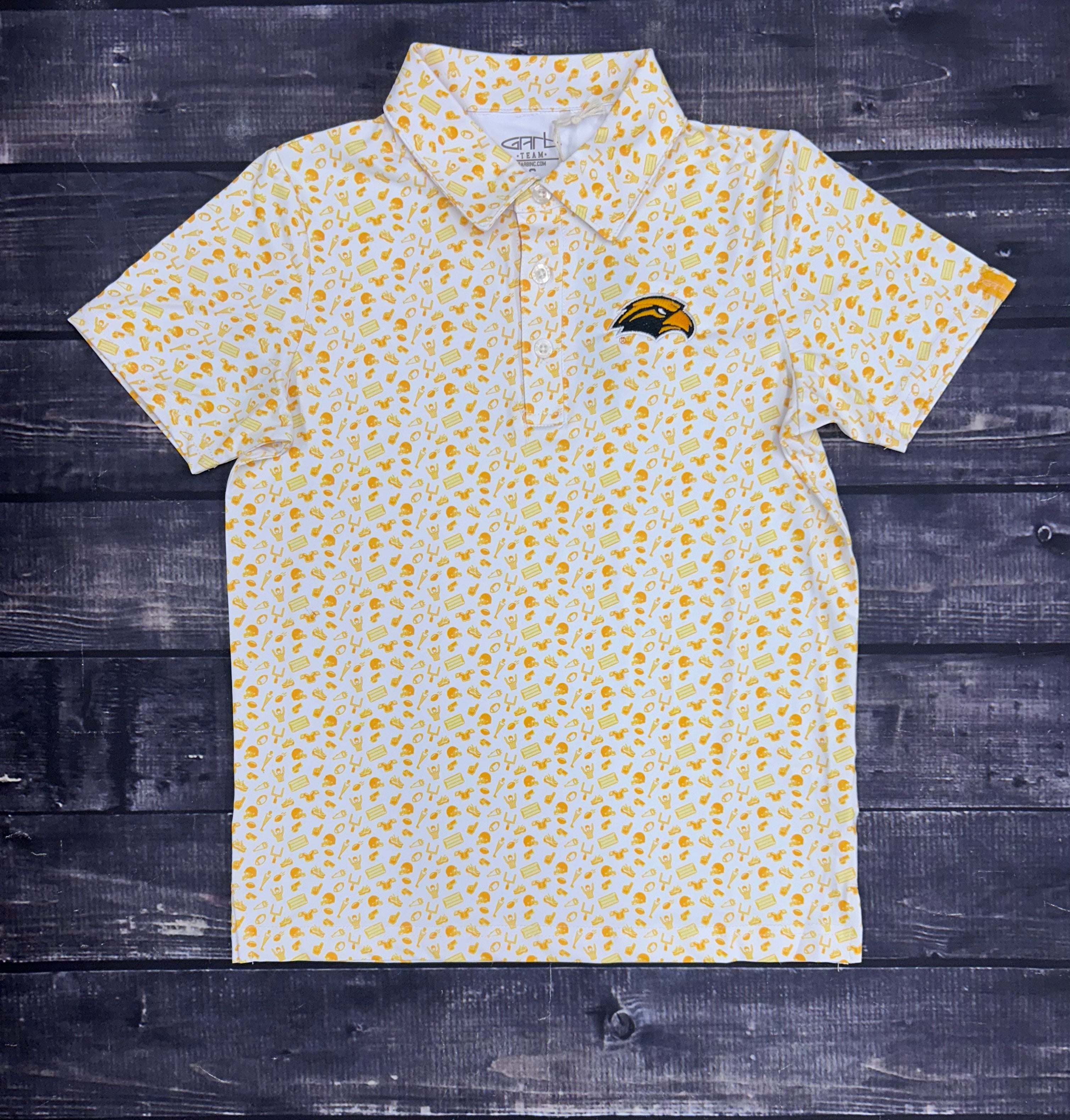 Youth Tom Polo with Football Pattern and Eagle Head