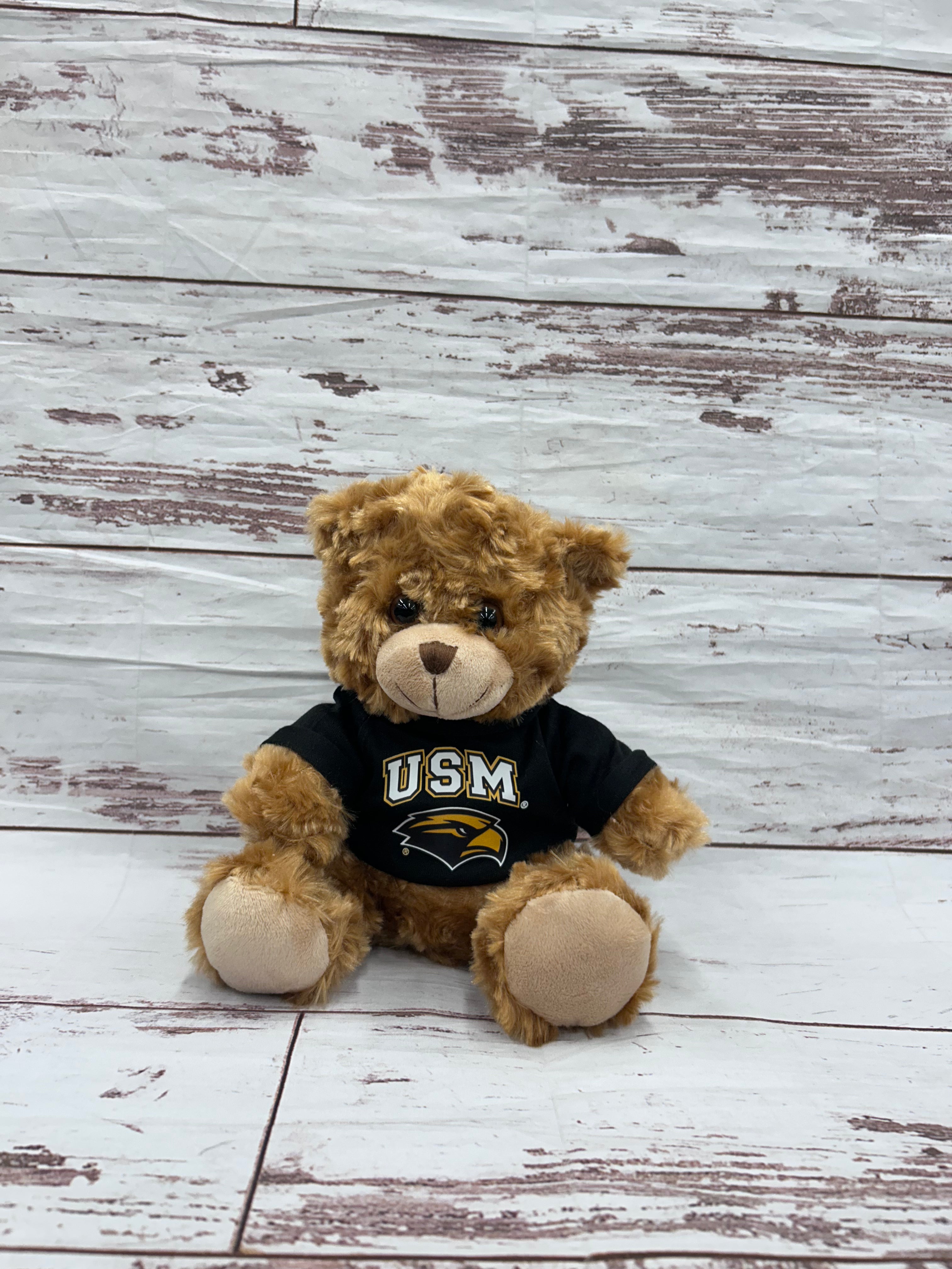 Toy Bear 9" Shiny Soft Fur T-Shirt University Of Southern Mississippi Eagle Head