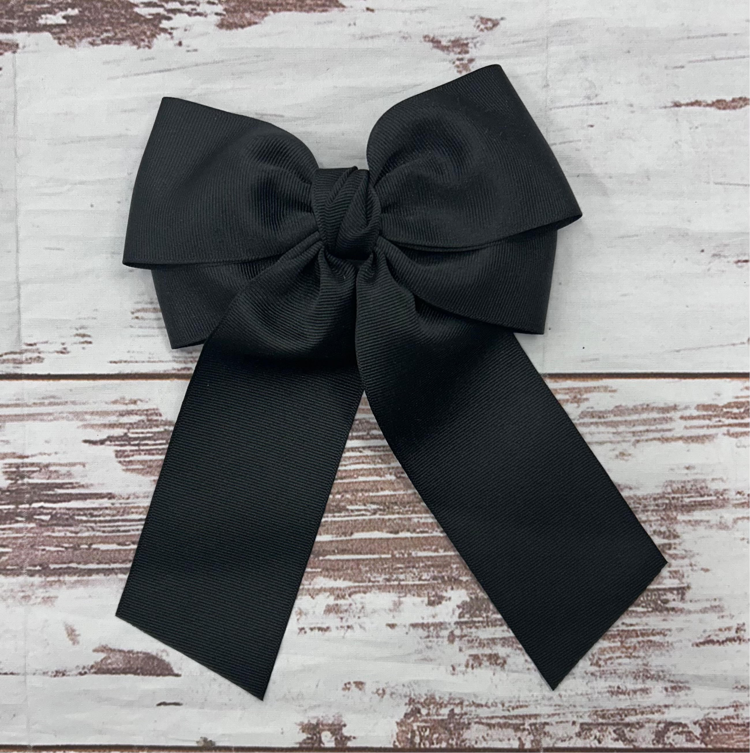 Double 6" Hair Bow On Clip with Streamers