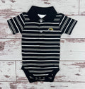 Baby Multistripe Creeper Polo Onesie with Eagle Head