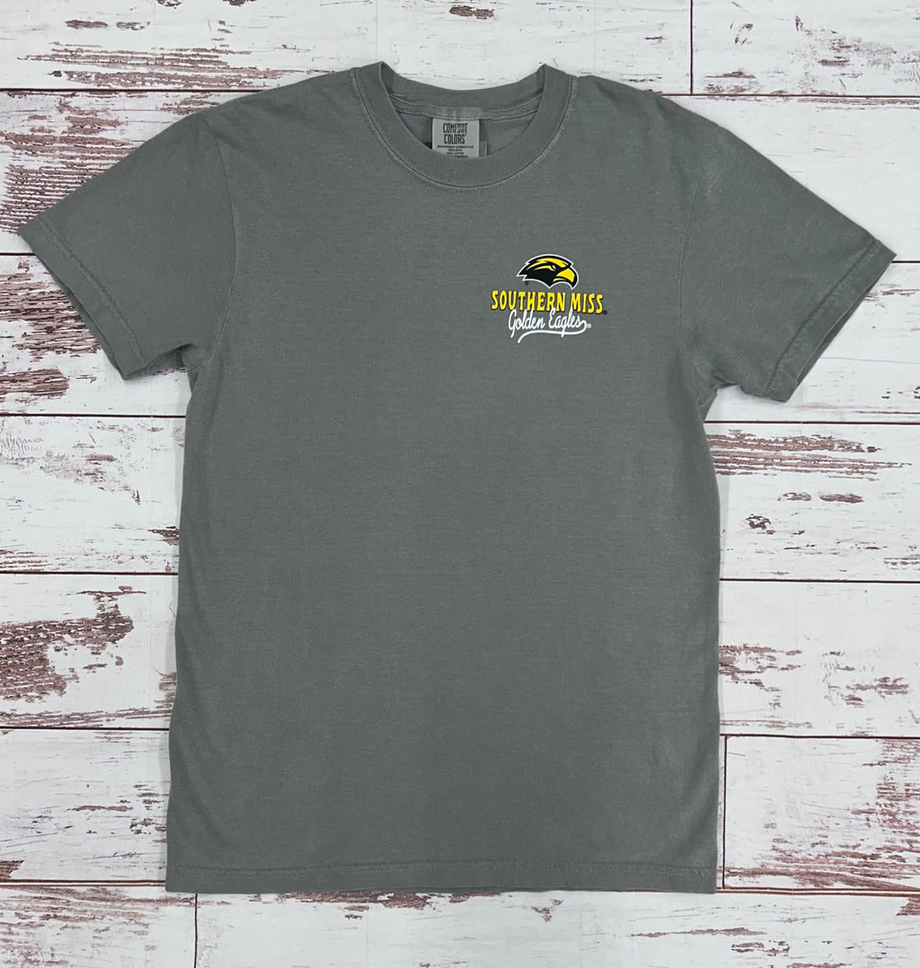 Palm Color Stripes Short Sleeve T-Shirt with Multiple Logos