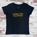 T-Shirt Women's Short Sleeve V-neck Full Front Miss Dixie Darlings Script Thin
