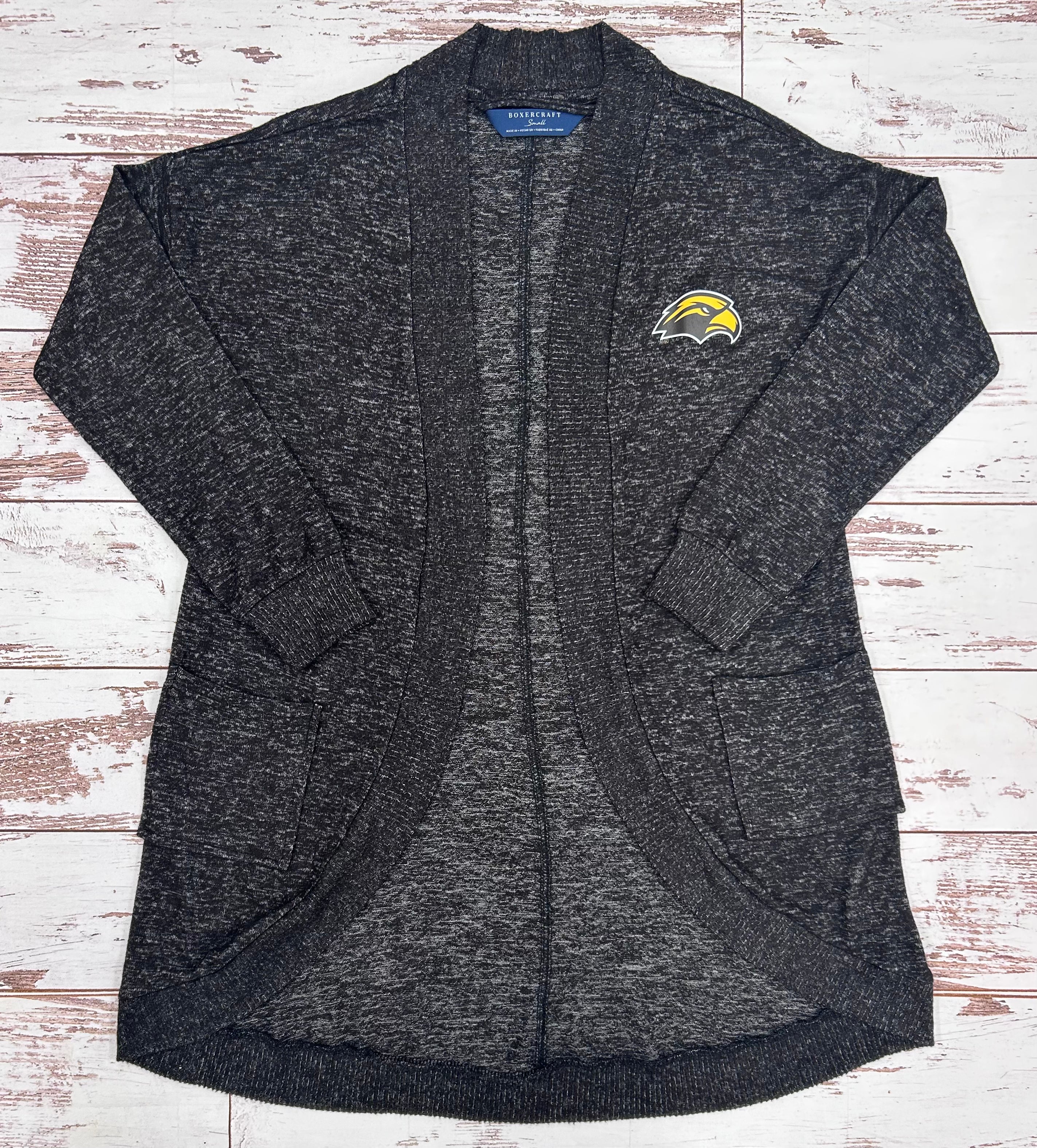 Sweater Cardigan Cuddle Pockts Left Chest Eagle Head