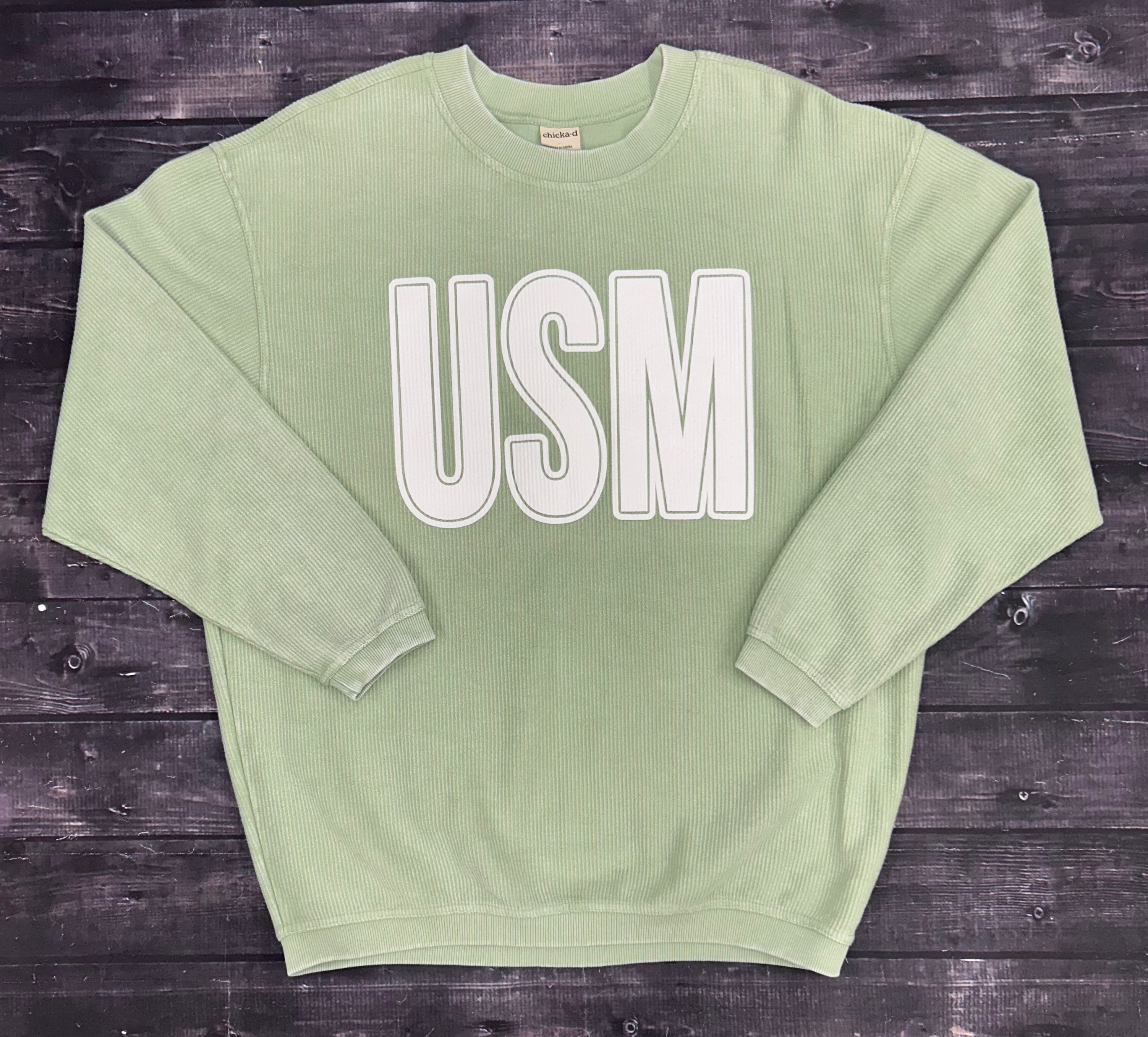 Women’s Corded Crewneck Sweatshirt with USM