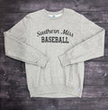 Fleece Crewneck Sweatshirt with Black Southern Miss Script Baseball