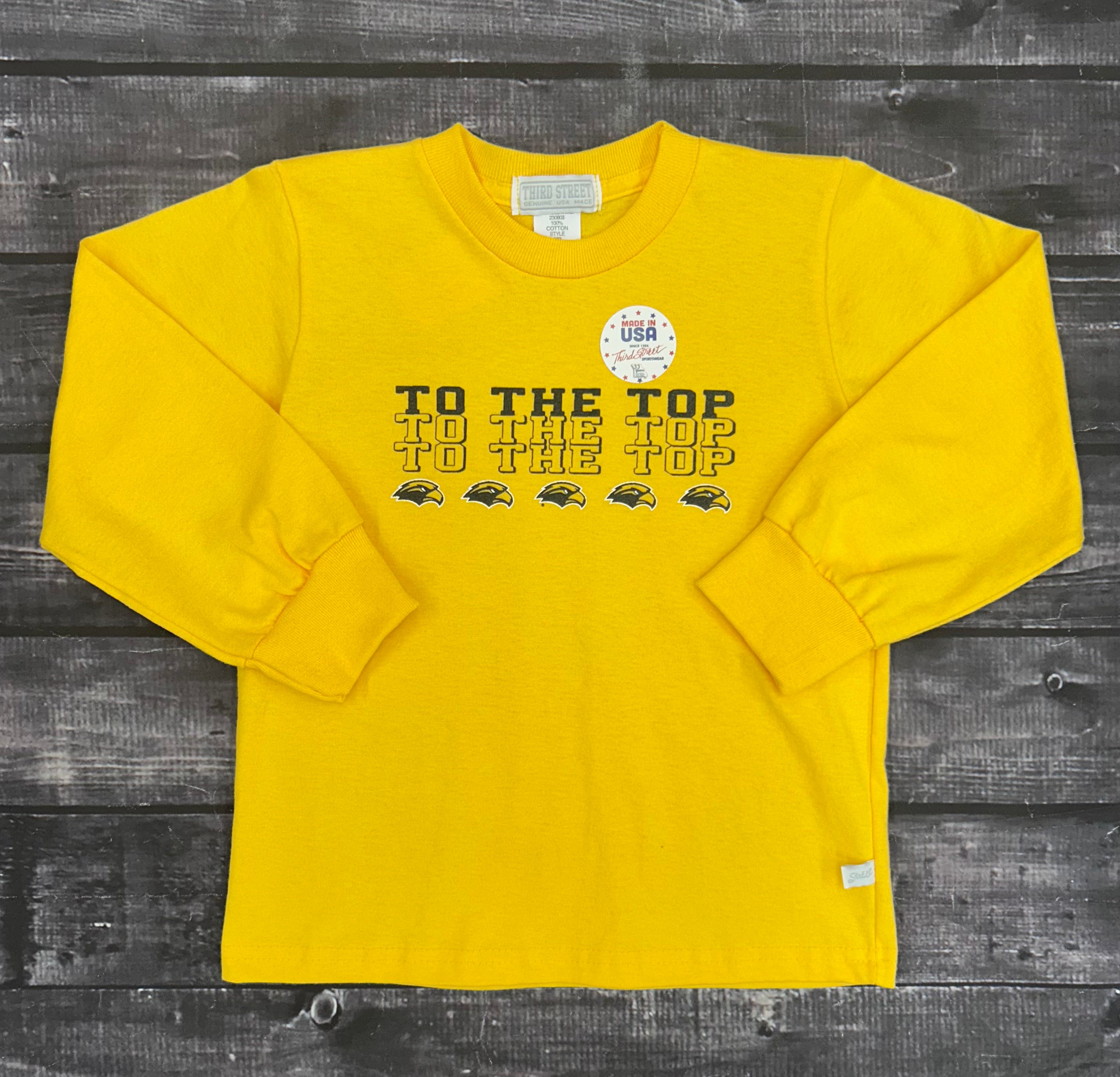 Youth Repeat Long Sleeve T-Shirt with To The Top Eagle Head