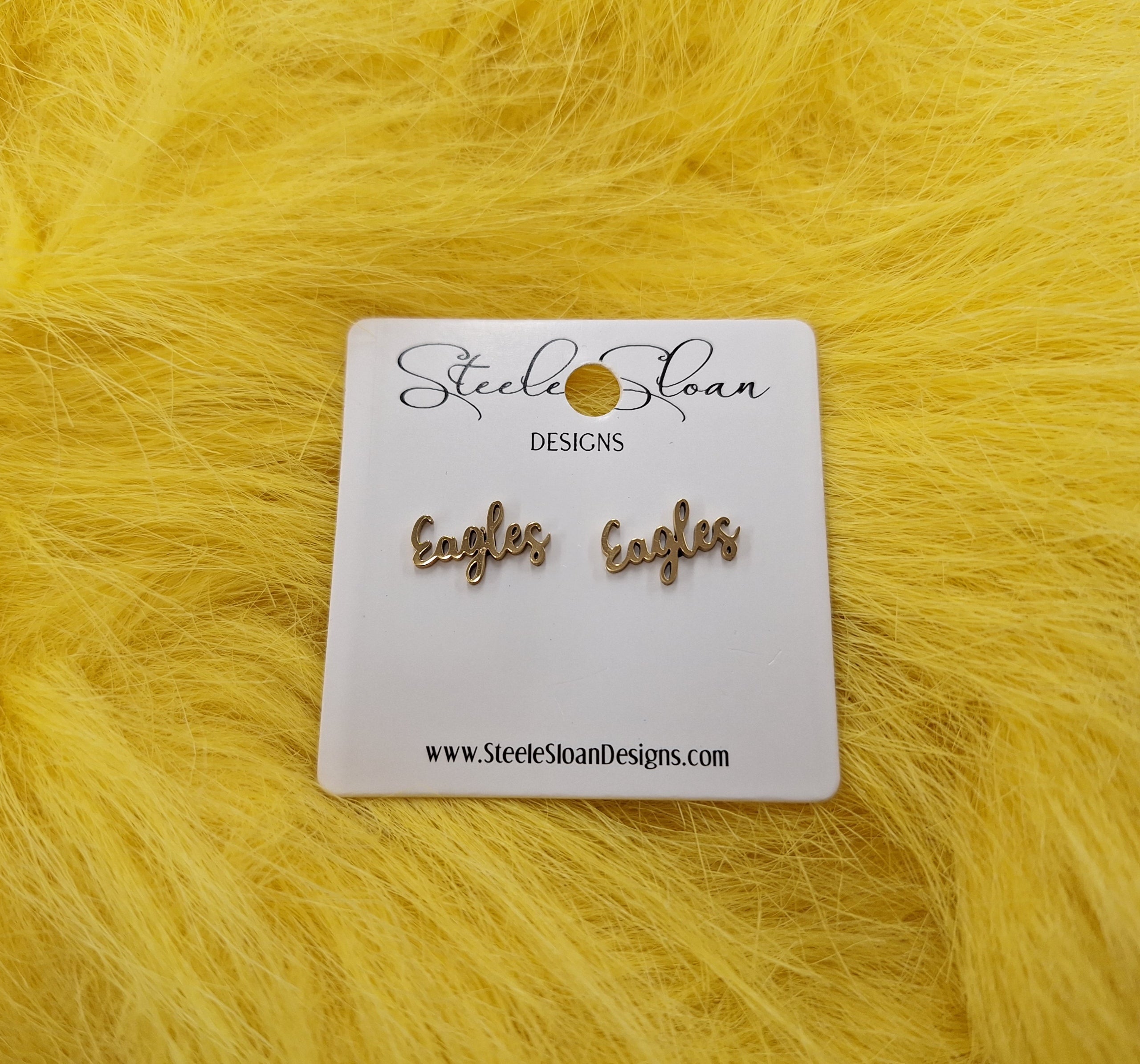Earring Stud Eagles Script