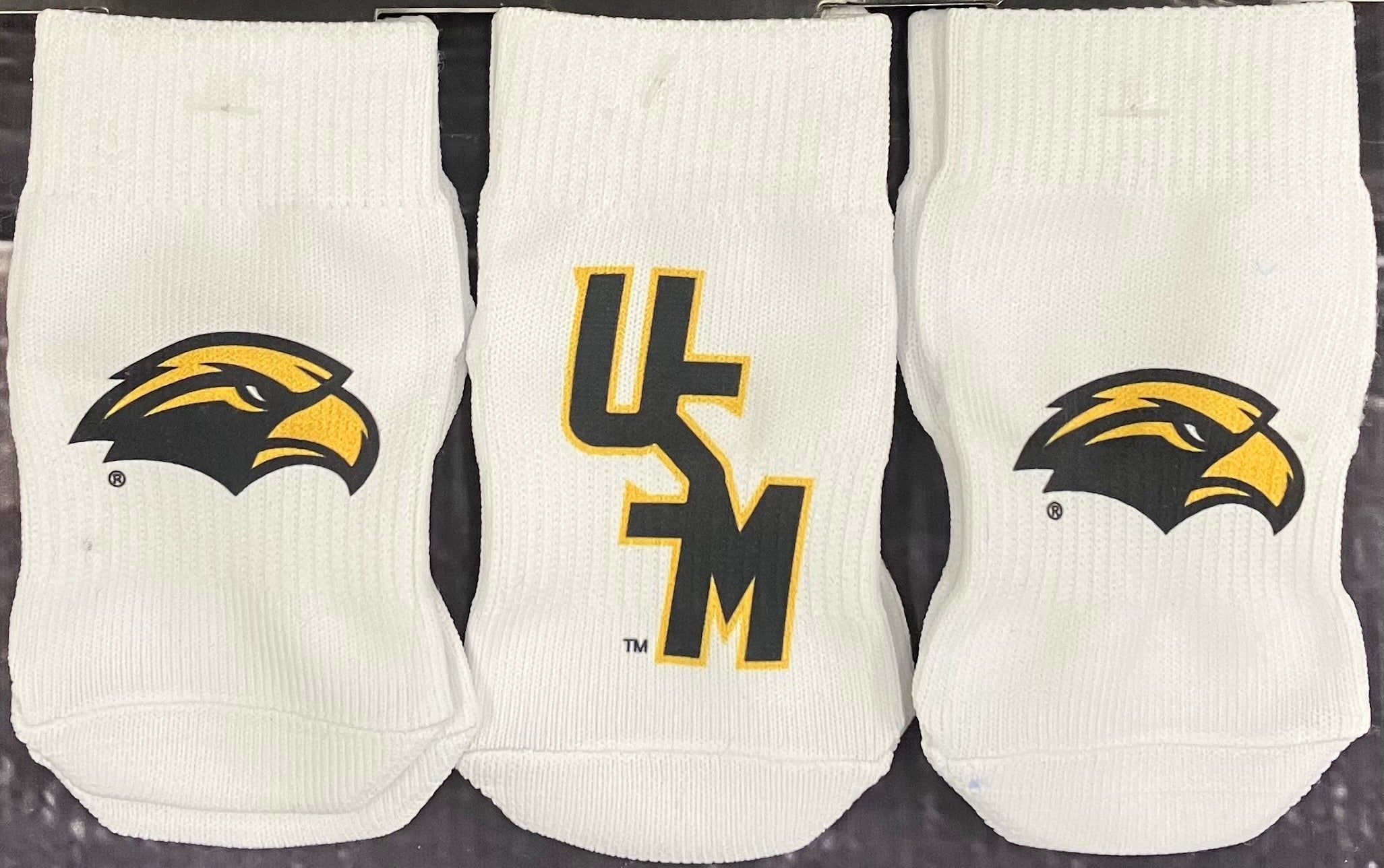 Baby Sock 3PK with Stacked USM Eagle Head