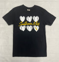 T-Shirt Short Sleeve Baseball Love with Six Baseball Hearts