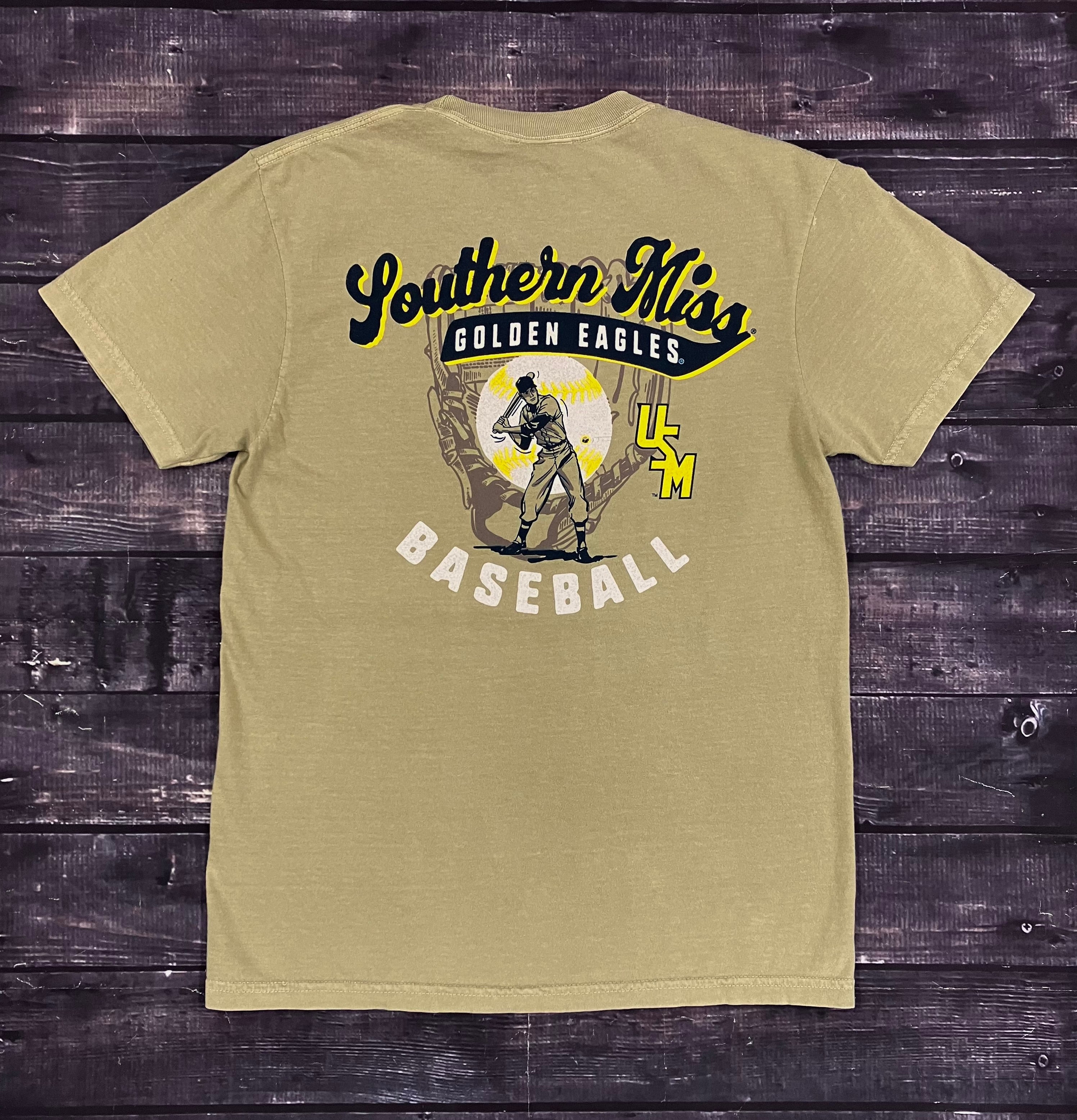 Retro Player Baseball T-Shirt with Stacked USM