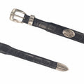 Crocodile Leather Belt with Tip and Eagle Head Concho