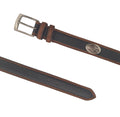 Two-Tone Leather Belt with Eagle Head Conchos