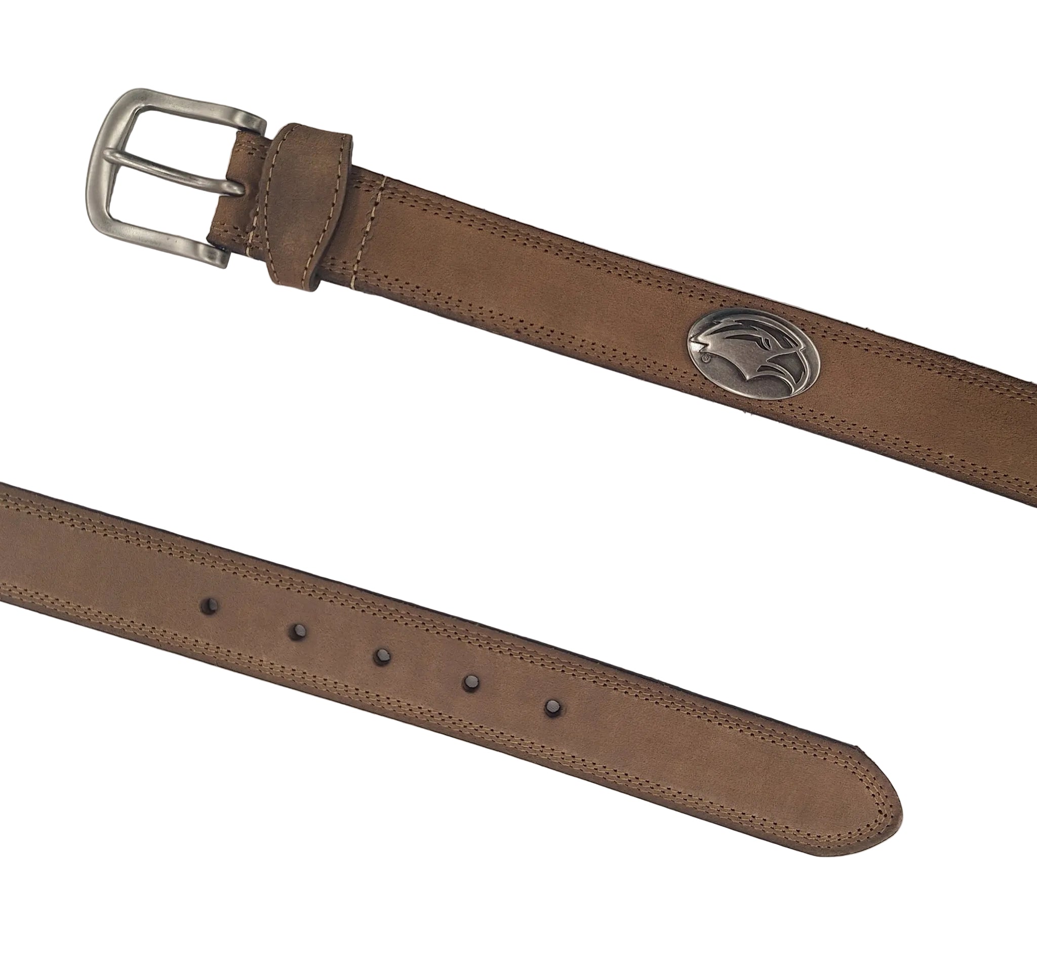 Eagle Head Concho Crazy Horse Leather Belt