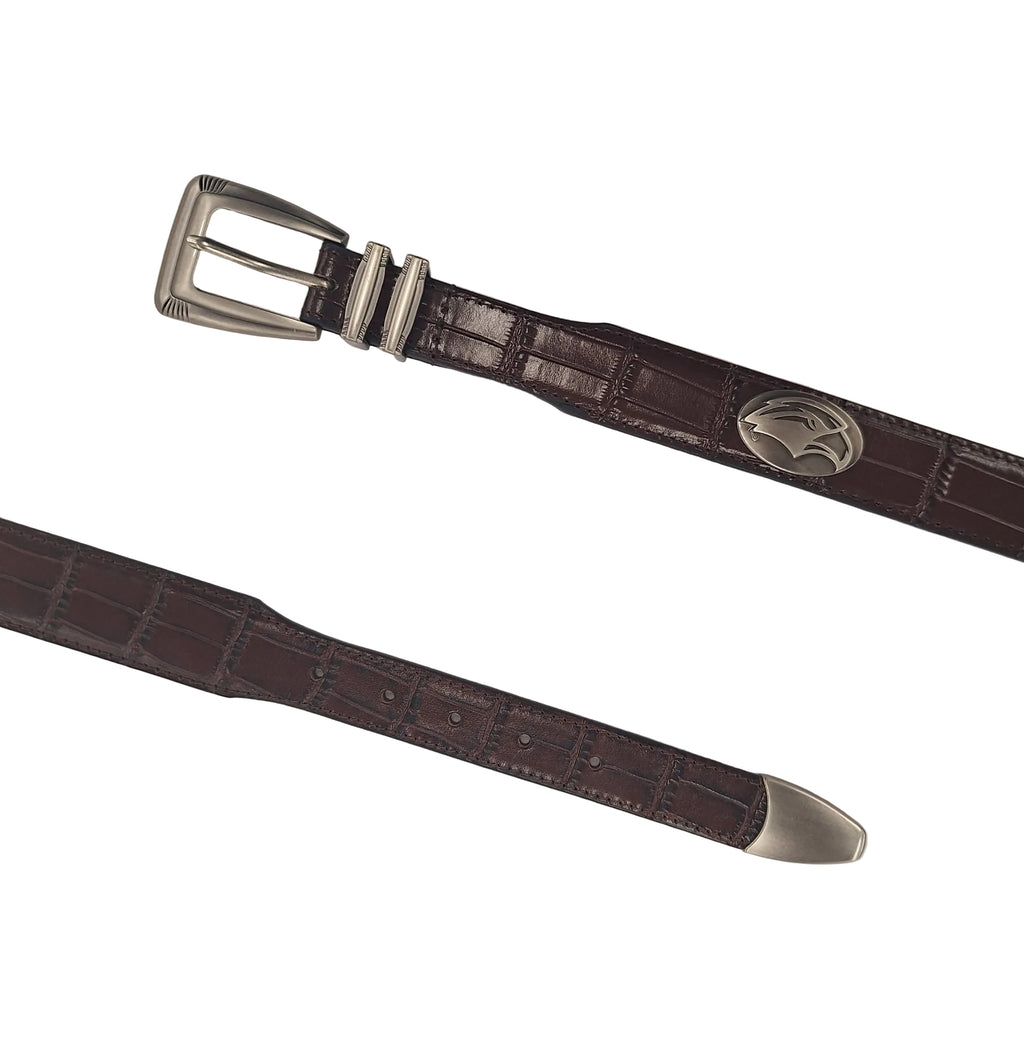 Crocodile Leather Belt Eagle Head Concho