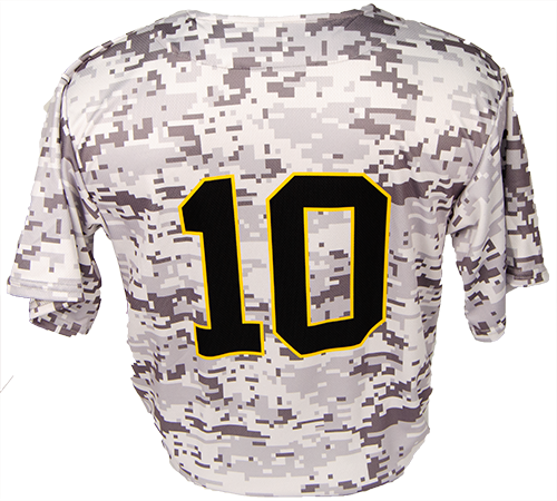 Adult Digital Camo Full Button Baseball Jersey with Eagles 10