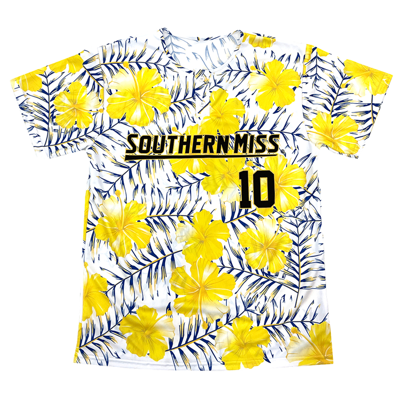 Jersey Short Sleeve 2 Button Tropical Southern Miss 10
