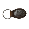 Keychain Leather Concho Oval Eagle Head