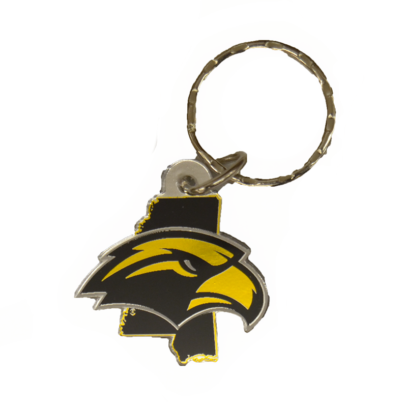 Keychain Mississippi State Emblem Eagle Head