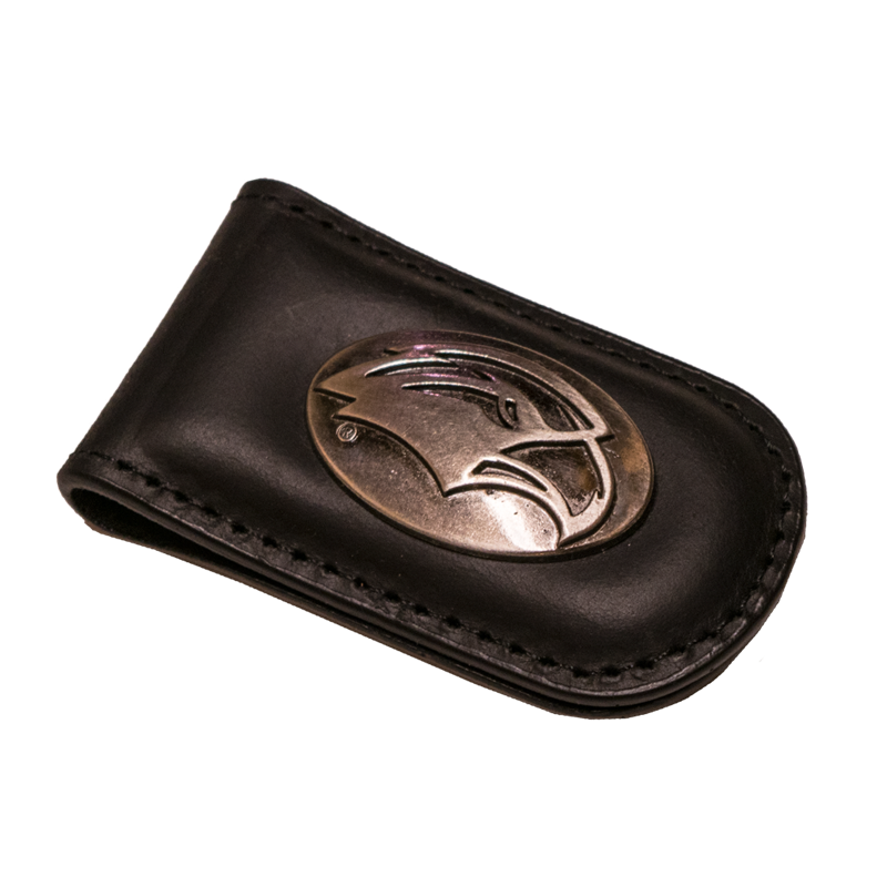 Magnetic Leather Money Clip with Eagle Head Concho