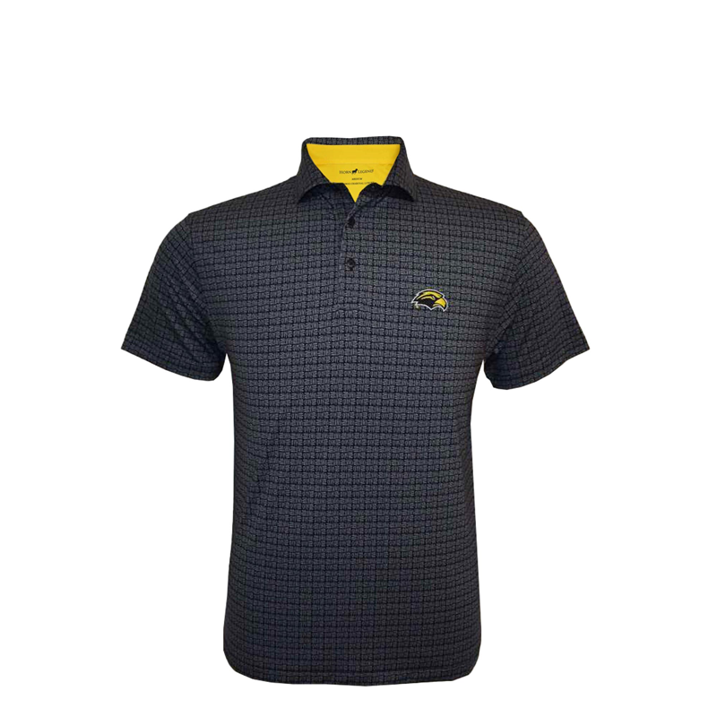 Horn Legend Men's Polo Bamboo Charcoal Fern Print