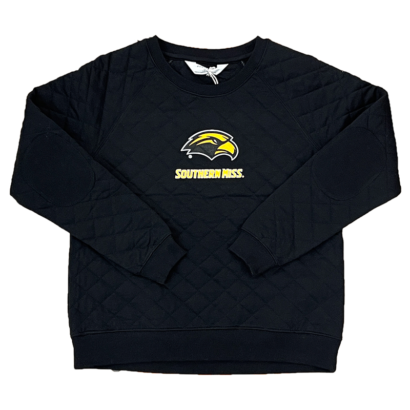 Pullover Women's Crewneck Quilted Eagle Head Southern Miss