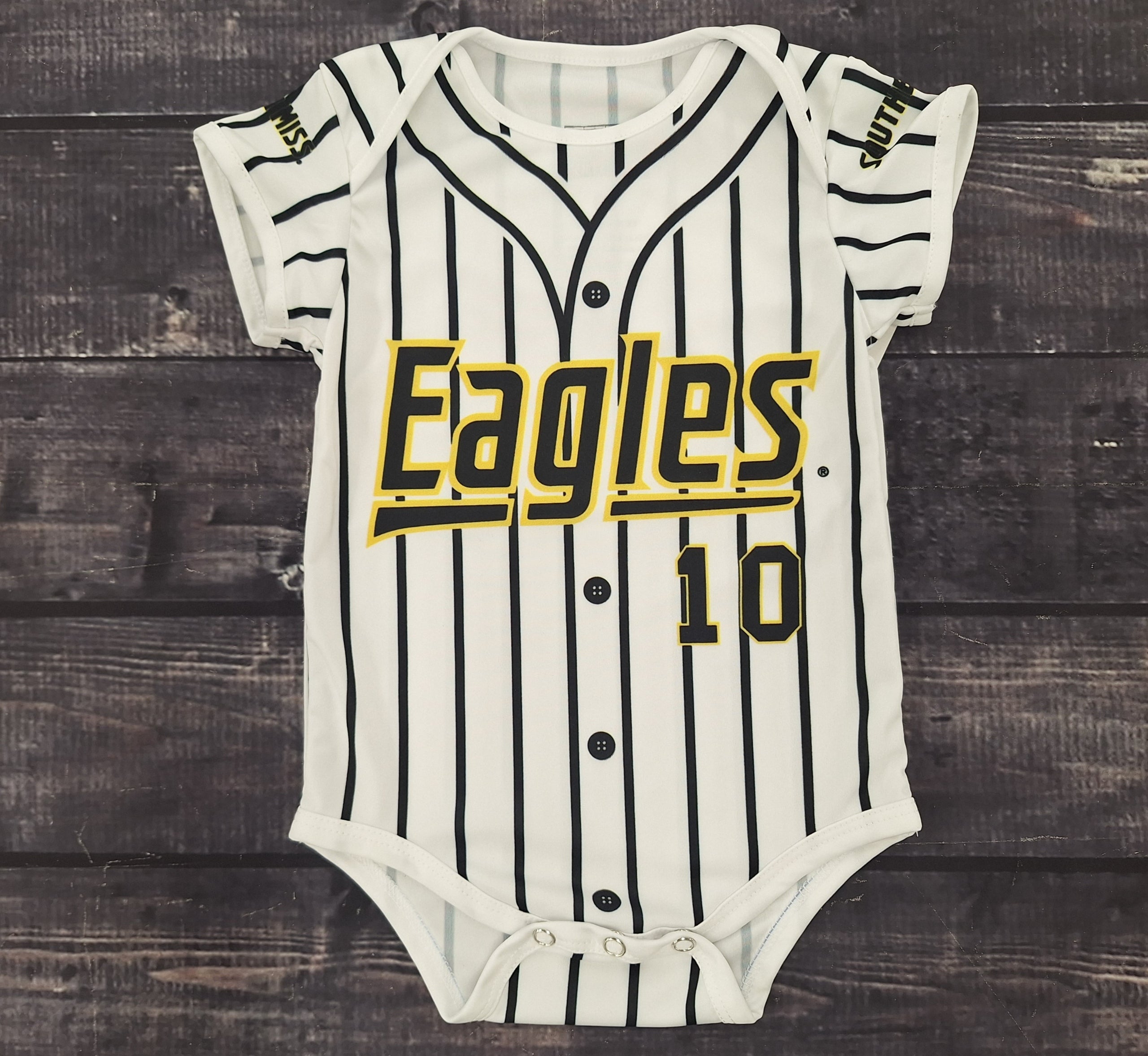 Baby Pinstripe Jersey Onesie with Eagles 10