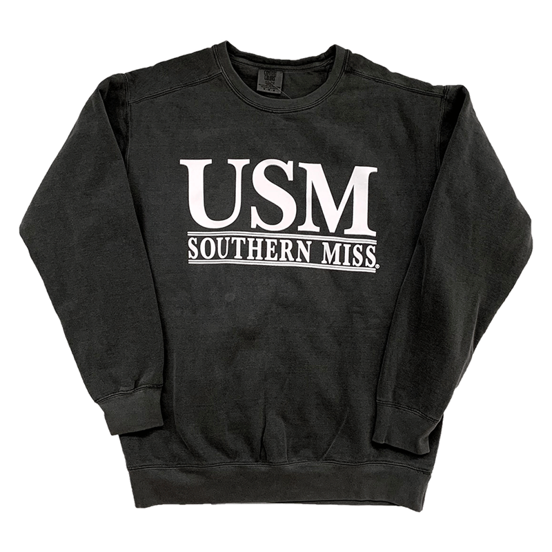 Sweatshirt Crewneck USM over Southern Mississippi Pepper