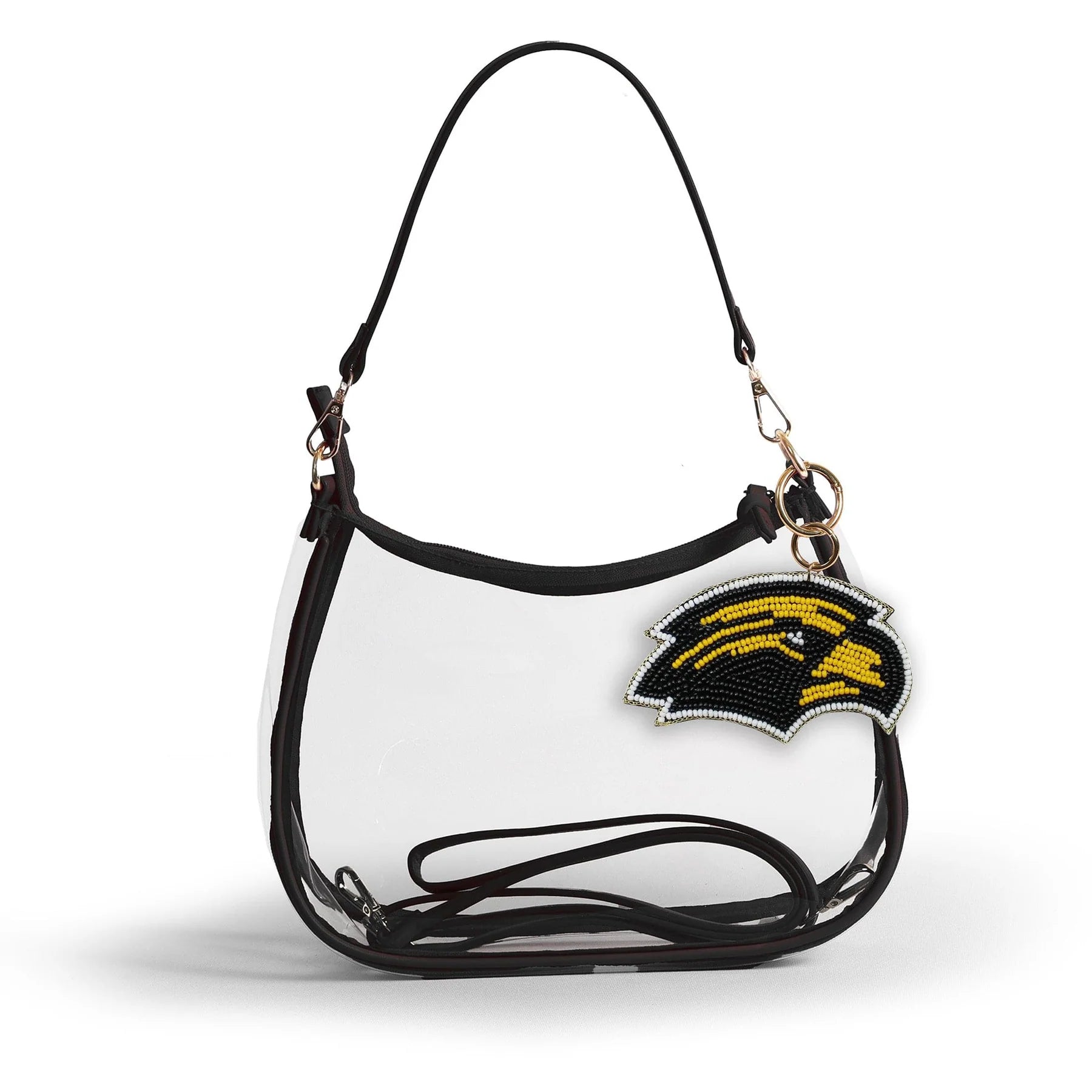 Sara Clear Purse with Beaded Eagle Head Charm