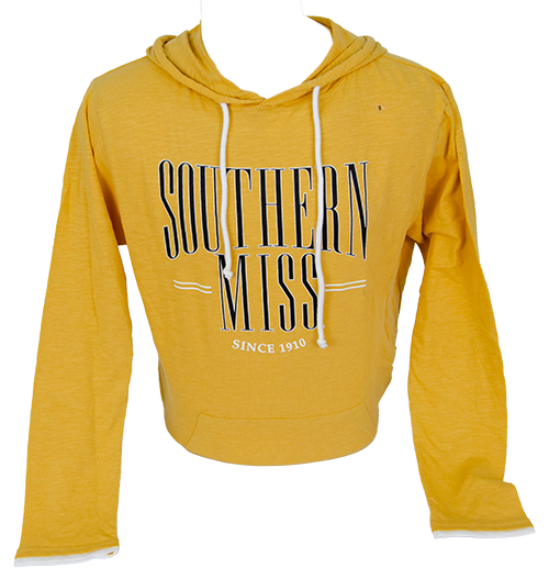 T-Shirt Long Sleeve Hooded Miles Slub Southern Miss Since 1910 with Front Pouch
