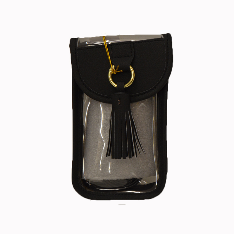 Crossbody Clear Bag Cell Phone Magnet with Tassel and Strap