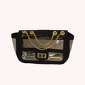 Crossbody Clear Bag Black Gold Accent Gold Chain