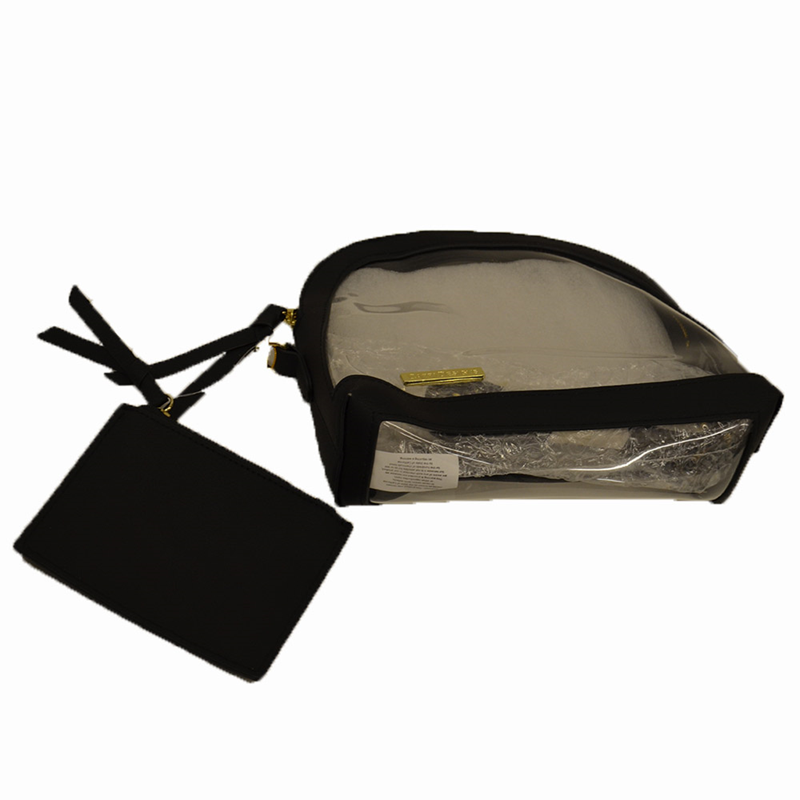 Crossbody Clear Bag Half Moon Black Accents