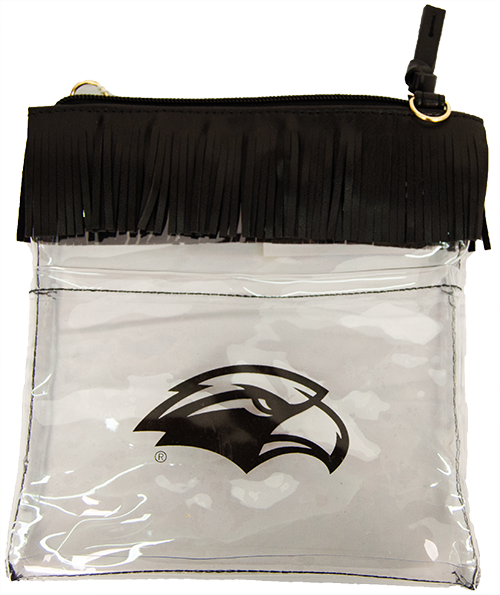 Crossbody Fringe Black Eagle Head