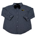 Toddler Button Down Shirt Gingham Black Bowtie Eagle Head