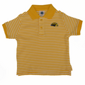 Toddler Gold Striped Polo with Eagle Head