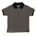 Toddler Polo Striped Black White Eagle Head