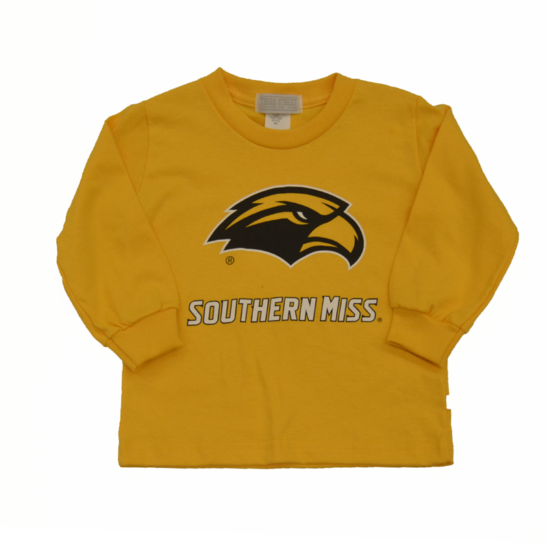 Toddler T-Shirt Long Sleeve Eagle Head Southern Miss