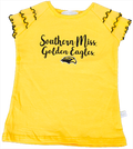 Toddler T-Shirt Ruffle Sleeve Southern Miss Golden Eagles with Eagle Head
