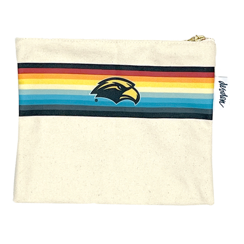 Tote Canvas Pouch Retro Rainbow Strp Eagle Head