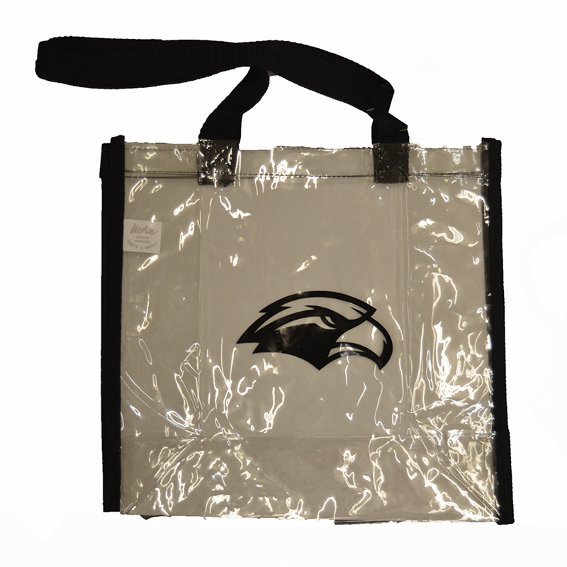 Clear Tote Bag Eagle Head with Black Trim