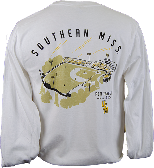 Pete Taylor Park Long Sleeve T-Shirt with Stacked USM on Pocket