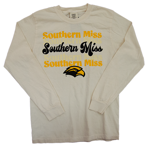 T-Shirt Long Sleeve Phrase Script Southern Miss x 2 Eagle Head