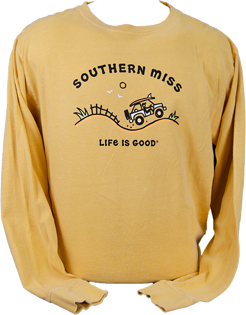 T-Shirt Long Sleeve Ringspun Jake Southern Miss Beach Truck Life Is Good