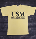 T-Shirt Short Sleeve Coastal Color USM over Double Bars Southern Miss Crystal Blue