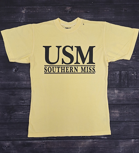 T-Shirt Short Sleeve Coastal Color USM over Double Bars Southern Miss Crystal Blue