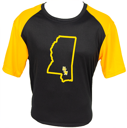 T-Shirt Breakout State of MS Outline Stacked USM